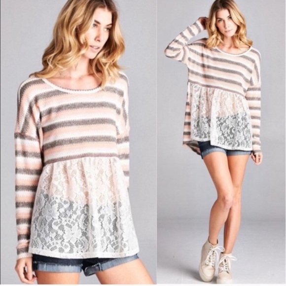 ODDY Tops - Made in the USA Peach Knit Top